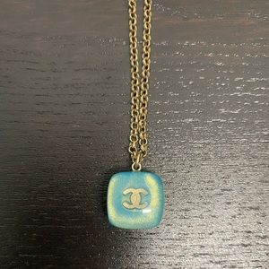 Chanel 2006 turquoise gold resin necklace